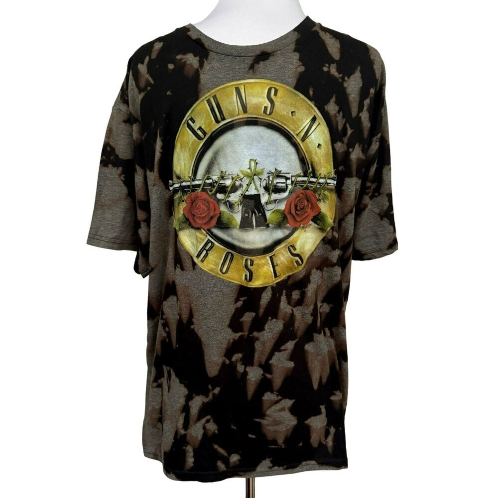 Guns & Roses Mens Music Tee Shirt Punk Rock Graphic Logo Front SS Tie-Dye Sz XL